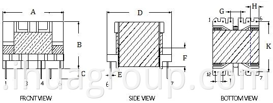 Precio de alta frecuencia Ferrite Core potencia Microondas TV TV Transformador Flyback Transformer PQ2620 Transformadores de conmutación de neón de potencia fuerte